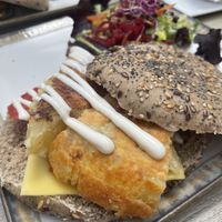 Breakfast sandwich with frittata   at Veganitessen in Sevilla