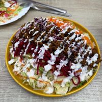 Andalusian seitan salad  at Veganitessen in Sevilla