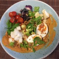Indonesian Gado Gado salads at Liūtas Ir Avelė in Utena