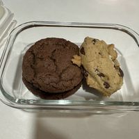 PB chocolate cookie sandwich & chocolate chip cookie  at For Goodness Cakes - Food Truck in Baiting Hollow
