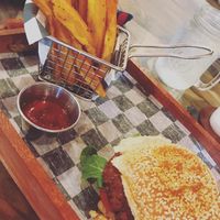 Falafel burger at The Roaster Cafe in Mamaroneck