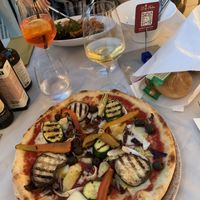 Vegan Pizza with rice mozzarella  at Le Palme in Limone Sul Garda