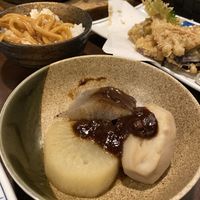 Vegan oden with miso  at Yamamotoya in Nagoya