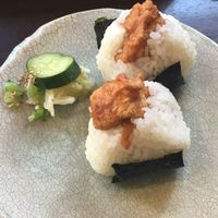 Tempura “meat” onigiri at Yamamotoya in Nagoya