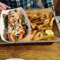 Mushroom cheesesteak and fries at Wicked Sisters in Baltimore