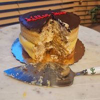 Boston cream cake at Sticky Fingers Bakery in Washington