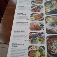 Appetizers options at Kinjo Ramen in Lima