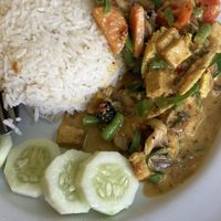 Fried curry with tofu!  at The 99 Kitchen in Chumphon