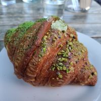 Matcha and pistachio croissant at Oh My Days in Glebe