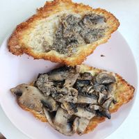 croissant with mushroom filling - inside at Oh My Days in Glebe