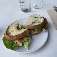 pesto chicken on sourdough  at Oh My Days in Glebe