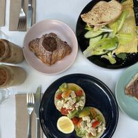 Vegan Omelette, Avo Bagel, special Croissant, Cinnamon Scroll  at Oh My Days in Glebe