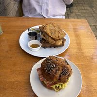 Brekki croissant and French toast  at Oh My Days in Glebe