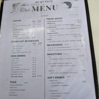 Menu at Oh My Days in Glebe