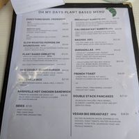 Menu at Oh My Days in Glebe