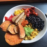 Breakfast bowl with added tempeh  at Oh My Days in Glebe