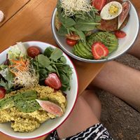 Vegan scrambled tofu and “egg” toasts. Incredible   at Mama Carmen's Coffee & Bakery in Mallorca
