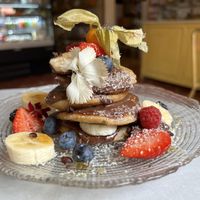 Choco pancaces  at Mama Carmen's Coffee & Bakery in Mallorca