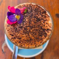 Chai latte at Mama Carmen's Coffee & Bakery in Mallorca