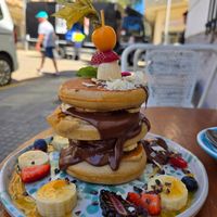 Choco pancakes at Mama Carmen's Coffee & Bakery in Mallorca