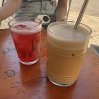 Iced oat latte and home made kombucha   at Mama Carmen's Coffee & Bakery in Mallorca