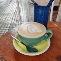 Latte at Mama Carmen's Coffee & Bakery in Mallorca