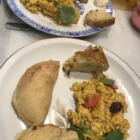 Empanadillas and tofu scramble!  at Mama Carmen's Coffee & Bakery in Mallorca