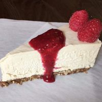 Raw Raspberry Cheesecake from The Hangry Herbivore at Grassroots Cafe in Marshall