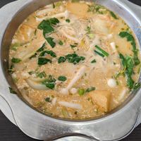 Thai Tom kar soup with veggies at K & L 98 HotPot in Boynton Beach