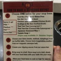 4 vegan soup bases  at K & L 98 HotPot in Boynton Beach