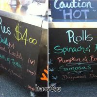 Selection of vegan & vegetarian pies and rolls. at No Bull - Ykillamoocow Food Stall in West End