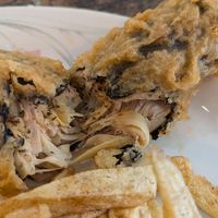 Vegan fillet cut open at The London Fryer in Paignton