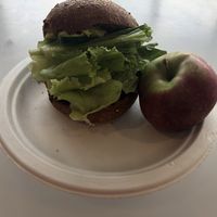Full burger + complimentary fruit  at Cornell Dairy Bar in Ithaca