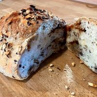 Inside of the shiitake loaf, very savory and good. at Oat Bakery in Santa Barbara