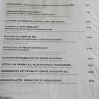 Menü at Schwedenschenke in Konstanz