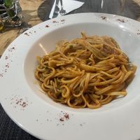 Linguine with Napoli at Pasta Baladin in Essaouira