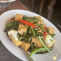 Basil and chili tofu   at Thaise Snackbar Bird in Amsterdam