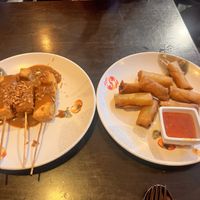 Tofu satay and spring rolls   at Thaise Snackbar Bird in Amsterdam