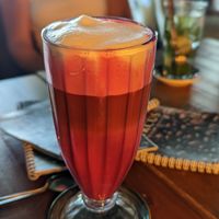 Beet oatmilk latte at Marcus in Vlissingen