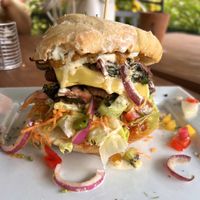 Vegan burger   at The Crew Yard in Edwinstowe