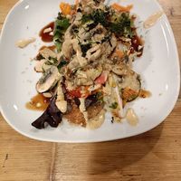 Creamy mushrooms on olive bread . at The Crew Yard in Edwinstowe