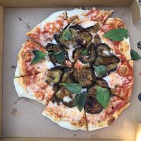 Vegan Aubergine Parmigiana at The Cornish Pizza Company in St Agnes
