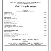 Updated menu at The Westbourne in Swansea