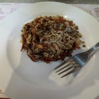 Arroz con lentejas y cebolla caramelizada. at Al Andalus in Mexico City