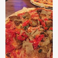 Divided Sky w/ Daiya Cheese and Beyond Italian Sausage at Esters Neighborhood Pub in Denver