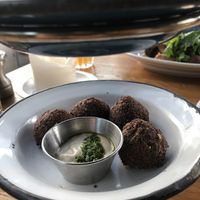 falafel + tahini w vegan pesto  at NENI - Langstrasse in Zurich