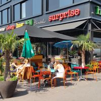 Exterior and outdoor seating (semi-close to busy Langstrasse) at NENI - Langstrasse in Zurich