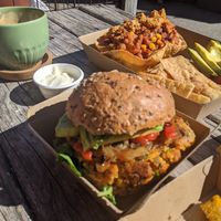 Veggie burger 😋 very tasty at Veggie Nook in Bowral