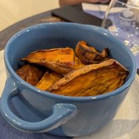 Roasted sweet-potatoes with herbs at Bacalhau na Vila in Sintra