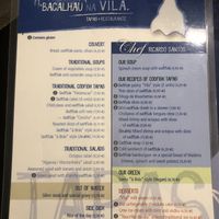Full menu  at Bacalhau na Vila in Sintra